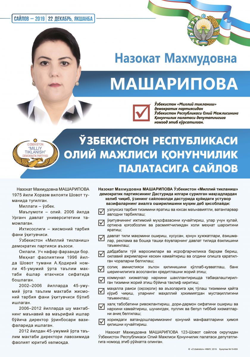 Машарипова Назокат Махмудовна