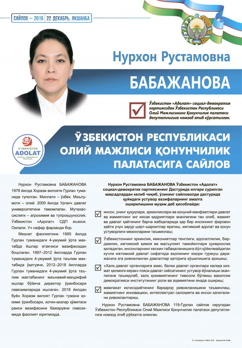 Бабажанова Нурхон Рустамовна