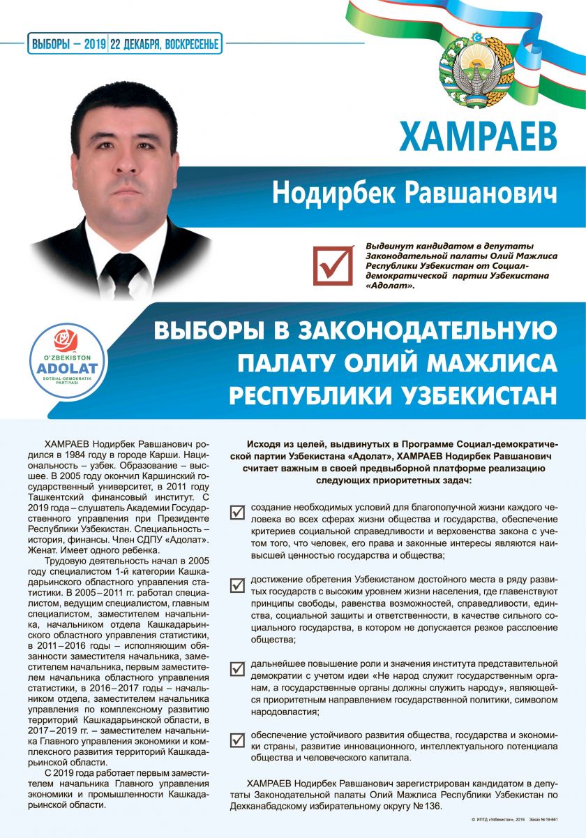 Хамраев Нодирбек Равшанович